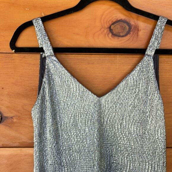 Mango Women's Silver Gray Sleeveless V-Neck Mini Dress Size XXS - Picture 2 of 7